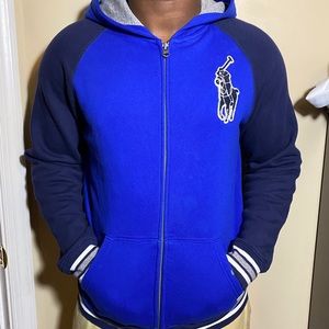Blue polo hoodie